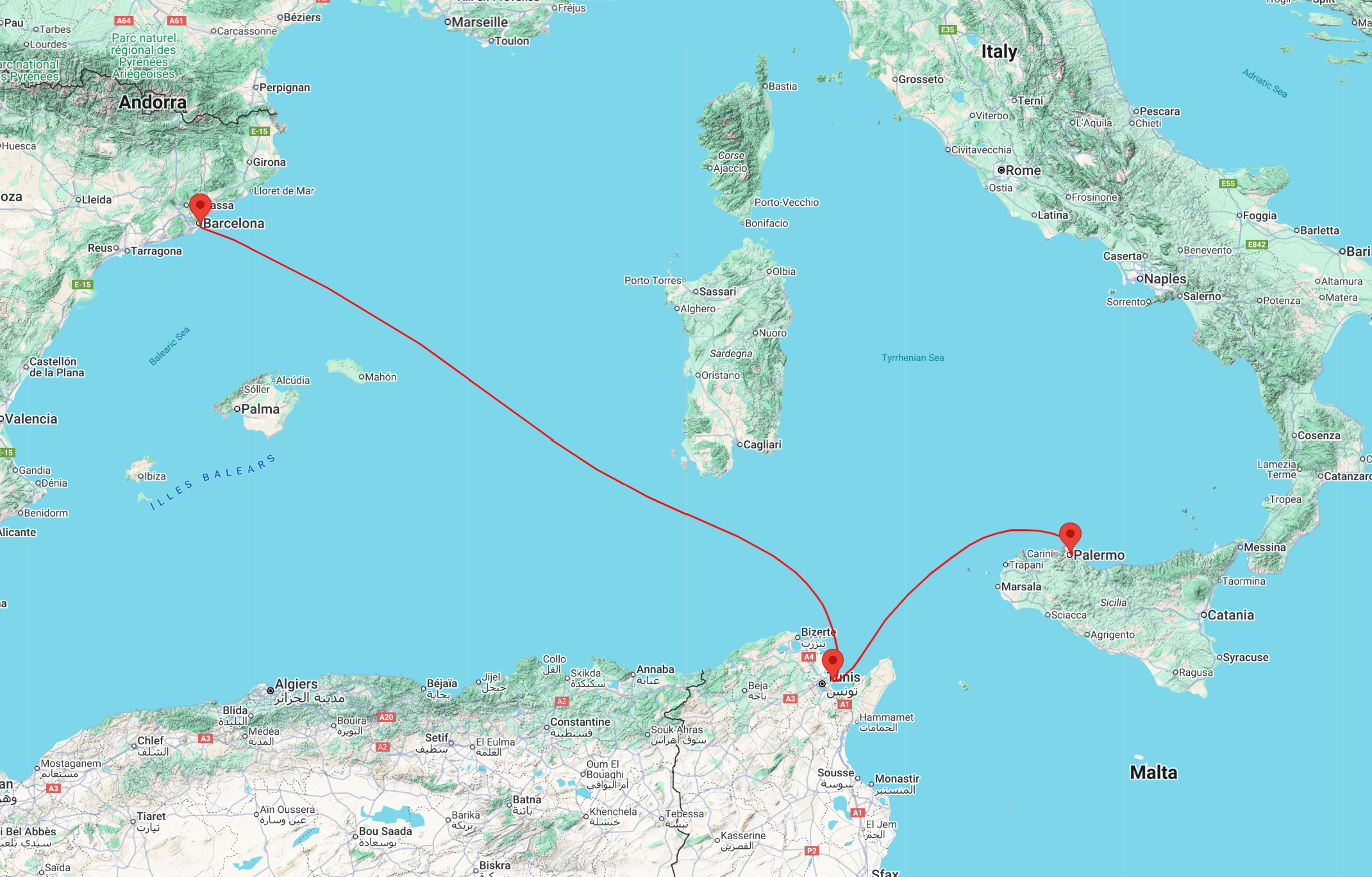 Western Mediterranean cruise from Palermo to Barcelona