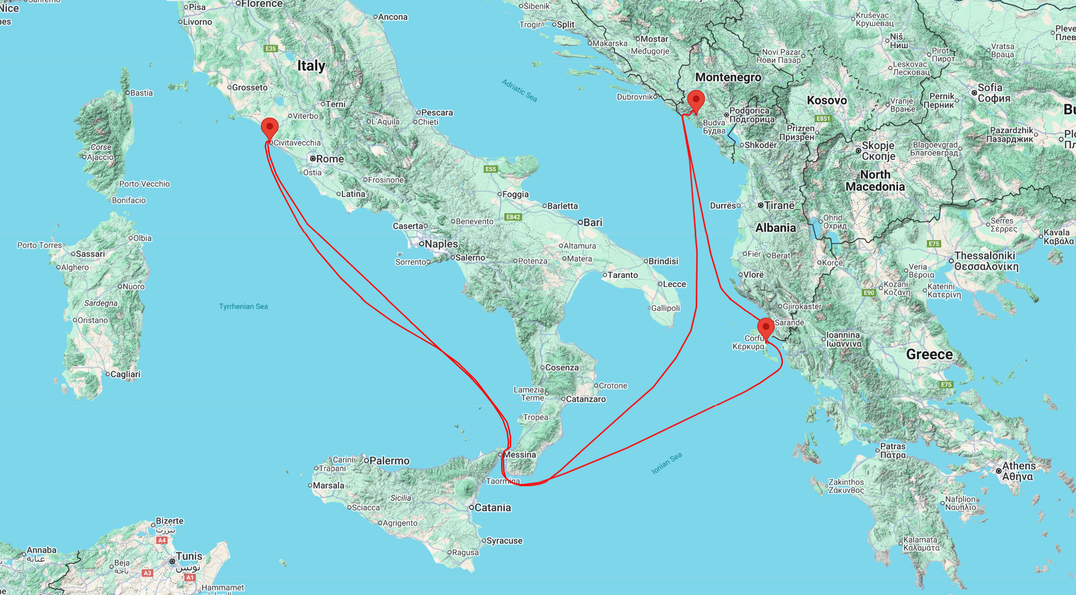 cruise from to rome