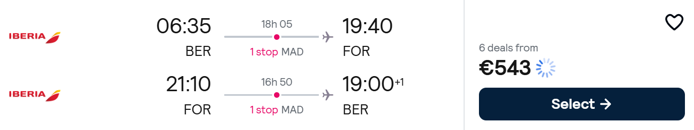 Cheap flights from Berlin to BRAZIL