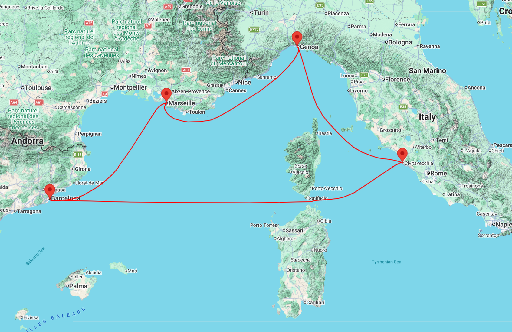 Western Mediterranean cruise from to Genoa