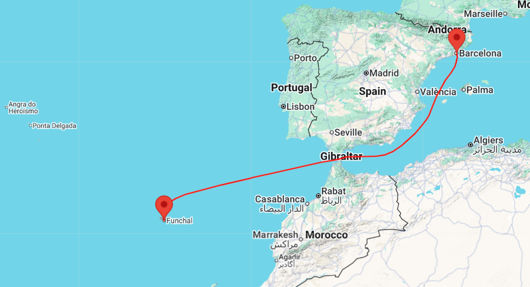 Cruise from Barcelona to MADEIRA