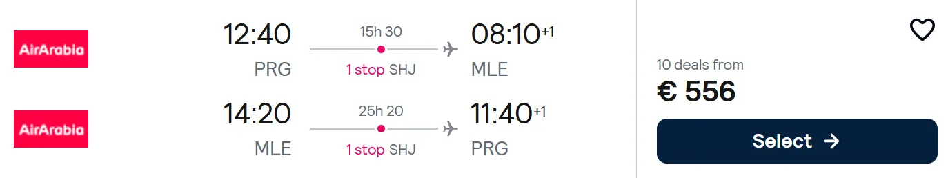 cheap flights prague maldives