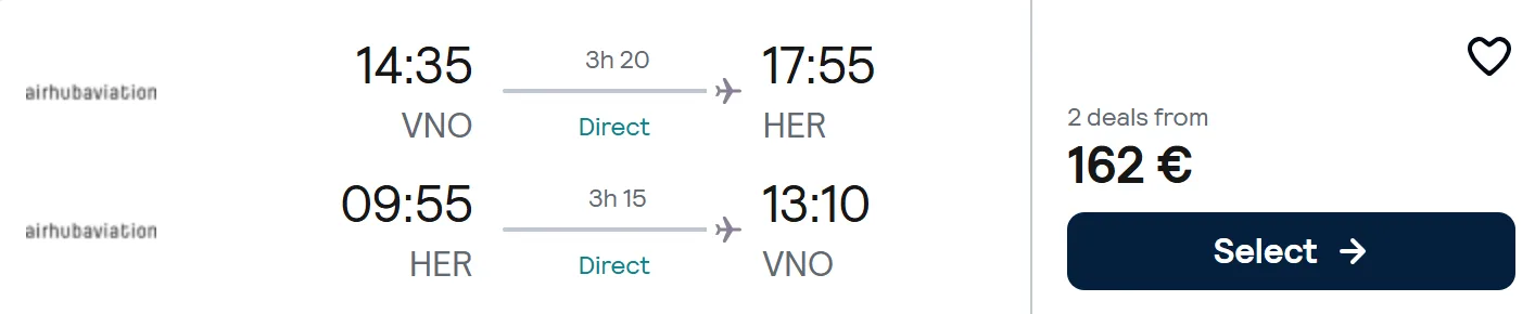 cheap flights vilnius crete