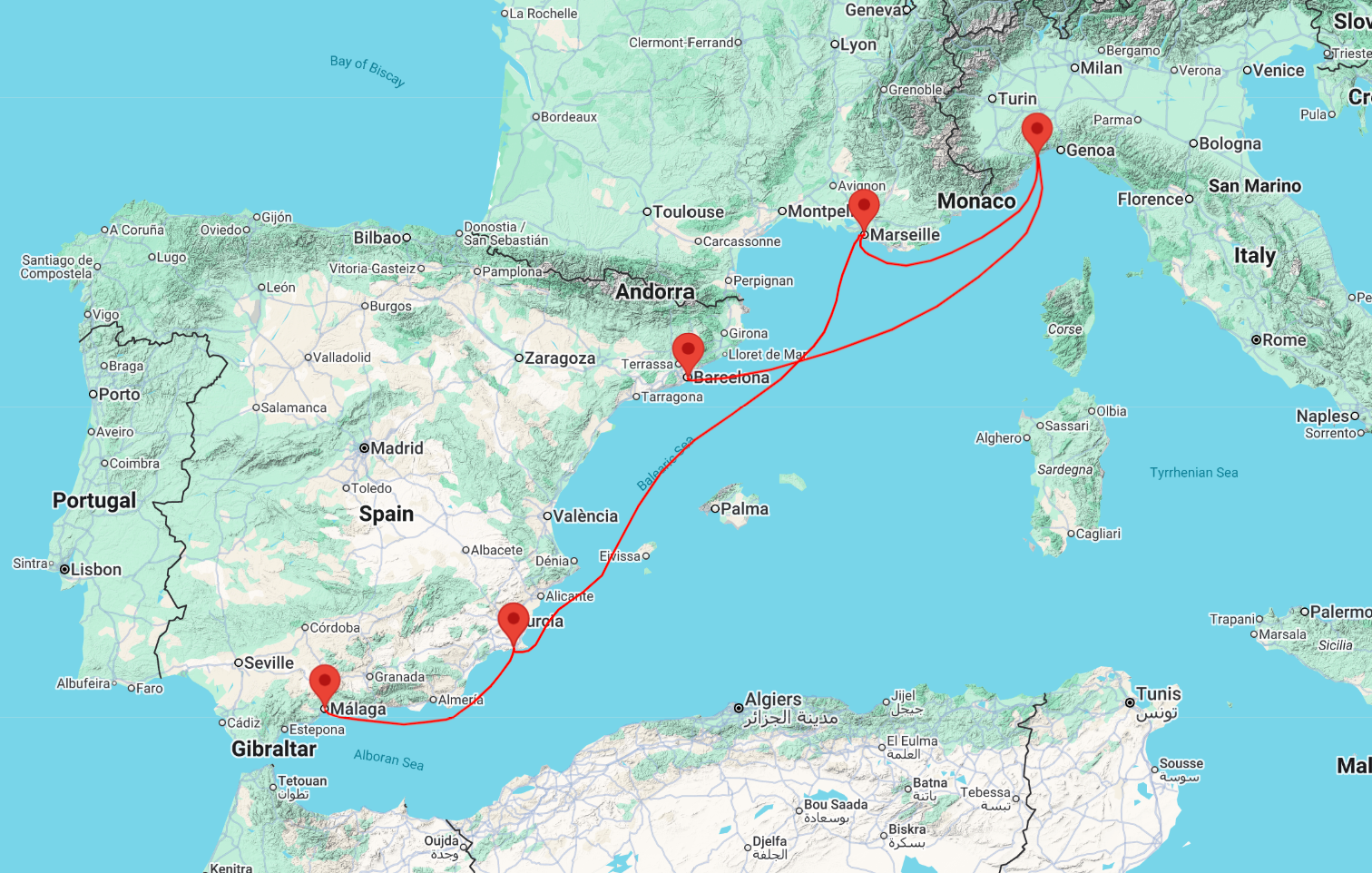 cruise barcelona malaga