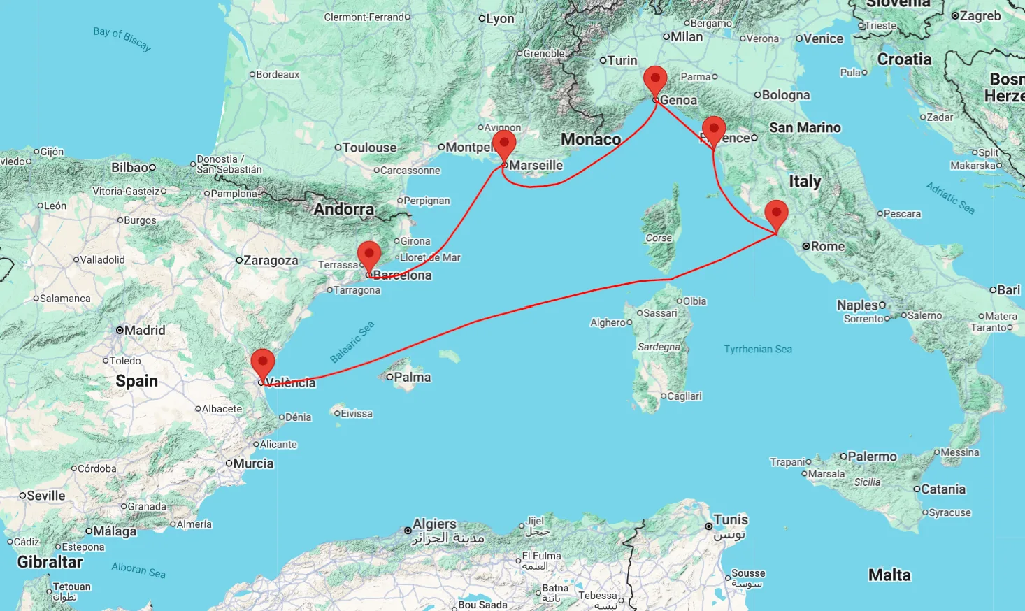 barcelona valencia cruise