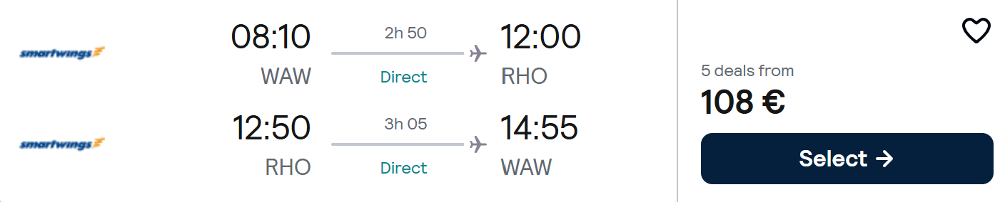 cheap flights warsaw rhodes