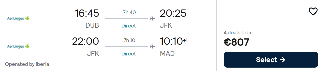 Aer Lingus Business Class to USA