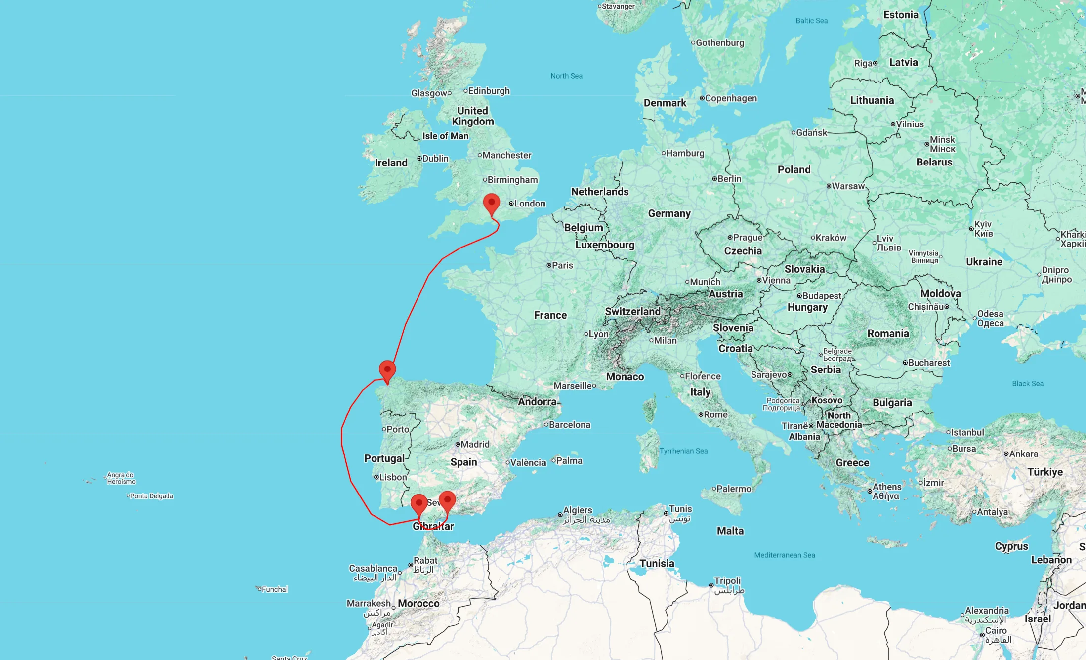 Western Europe cruise from Southampton to MALAGA