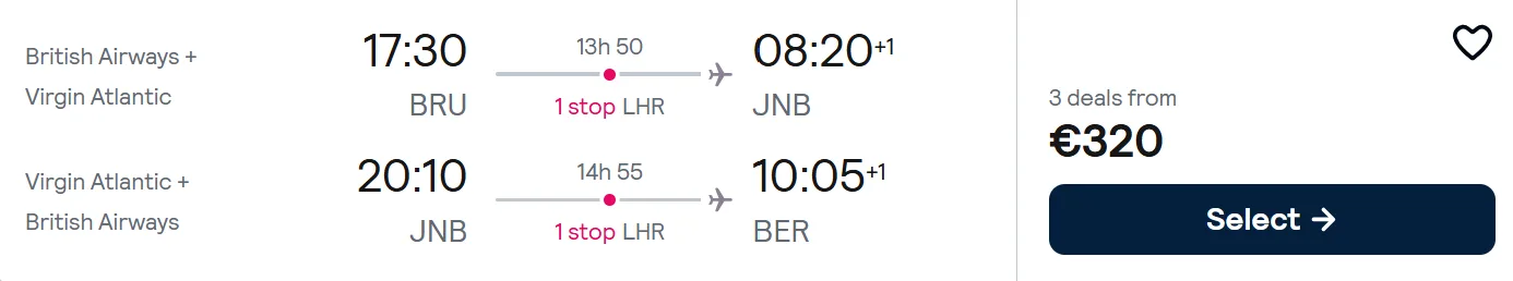 brussels johannesburg berlin