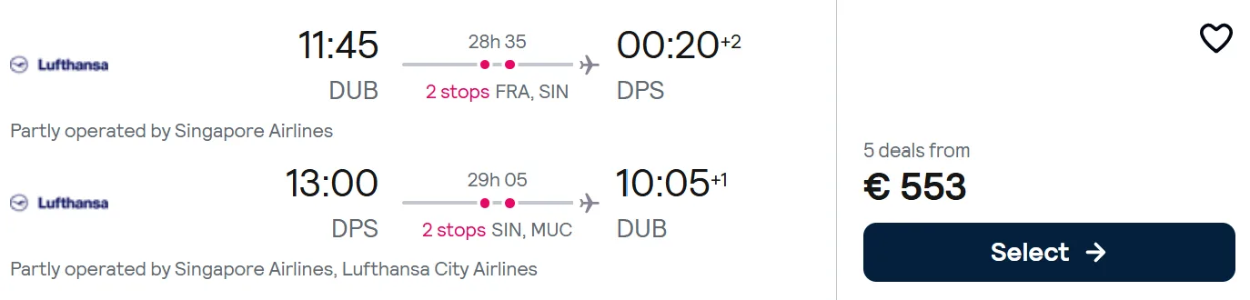 cheap flights dublin bali