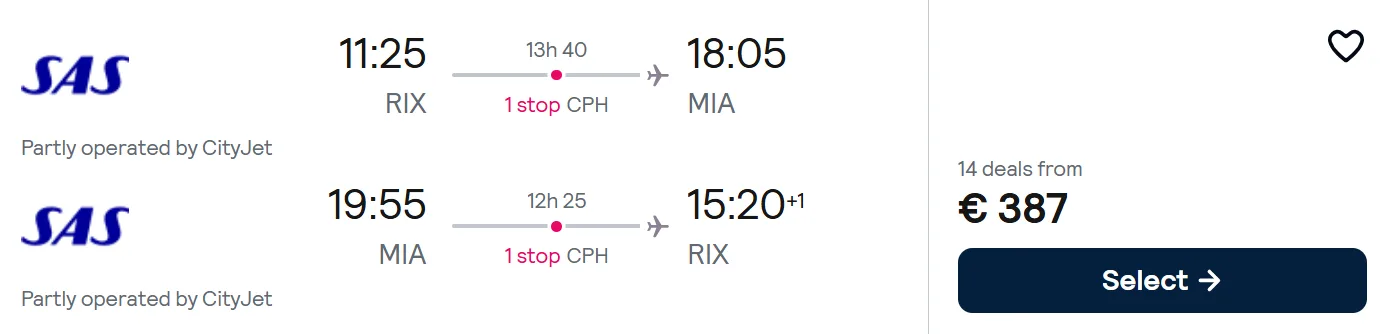 cheap flights riga miami