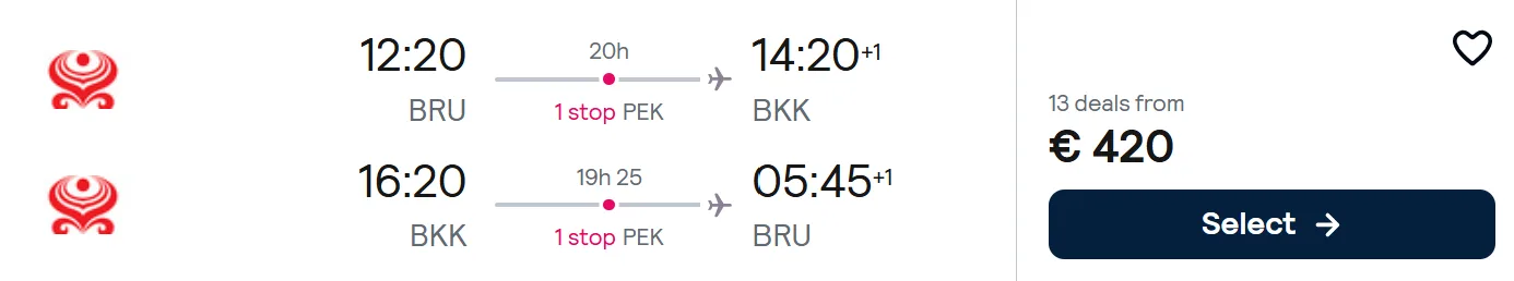 Cheap flights from Brussels to Bangkok, Thailand