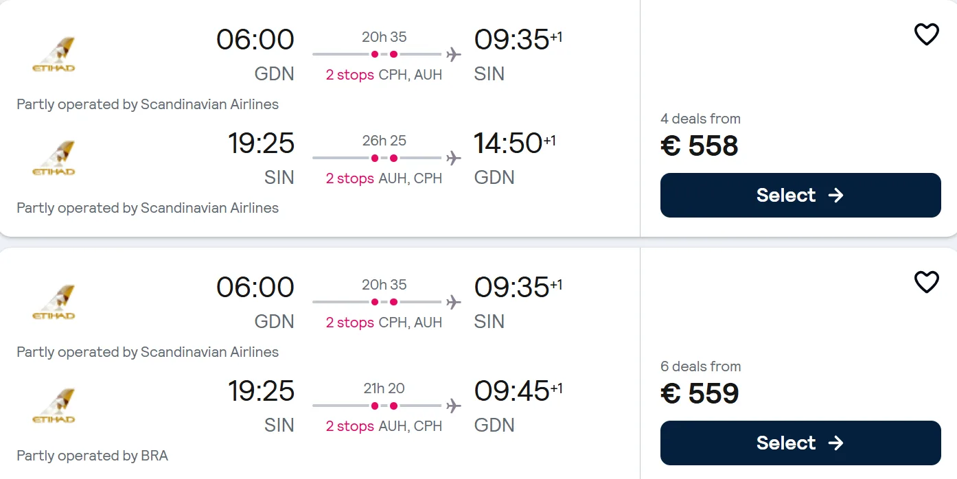 Cheap flights from Gdansk to SINGAPORE