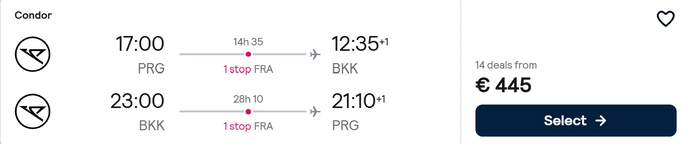 Cheap flights from European cities to Bangkok, Thailand