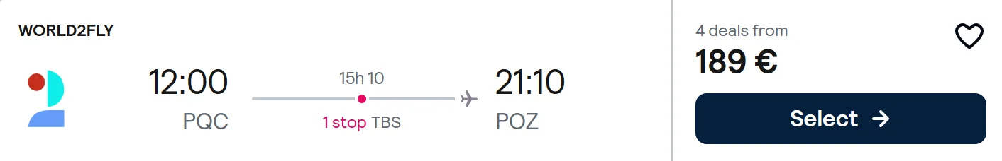 Flight from Phu Quoc, Vietnam to Poznan, Poland