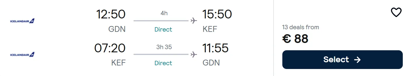 cheap flights gdansk iceland