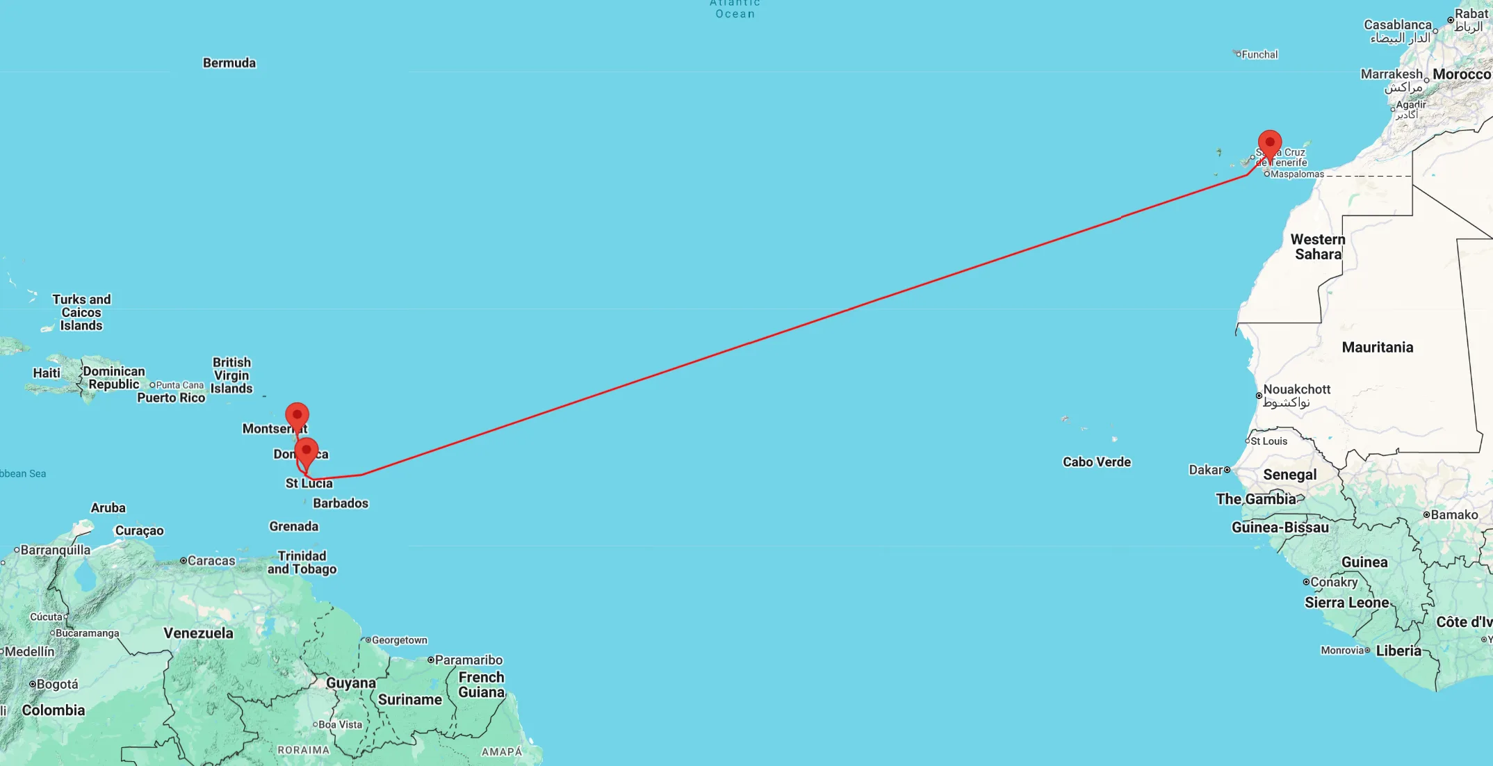 cruise from Gran Canaria to the Caribbean
