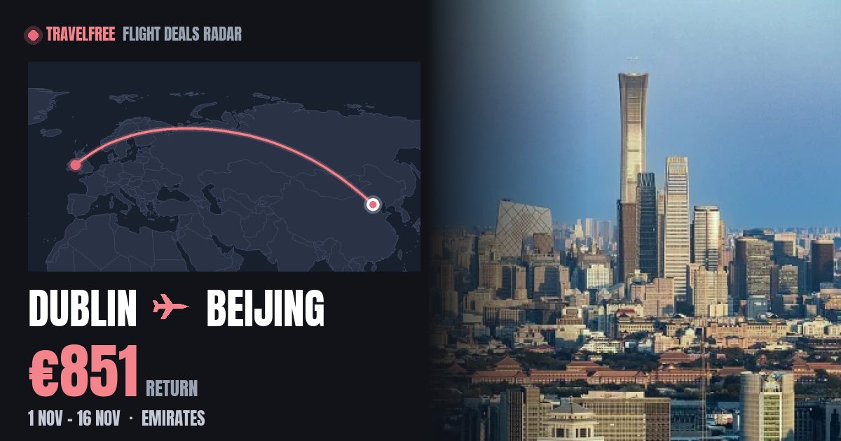 Travel Train Flight Dublin to Beijing flights from €851 return | TravelFree